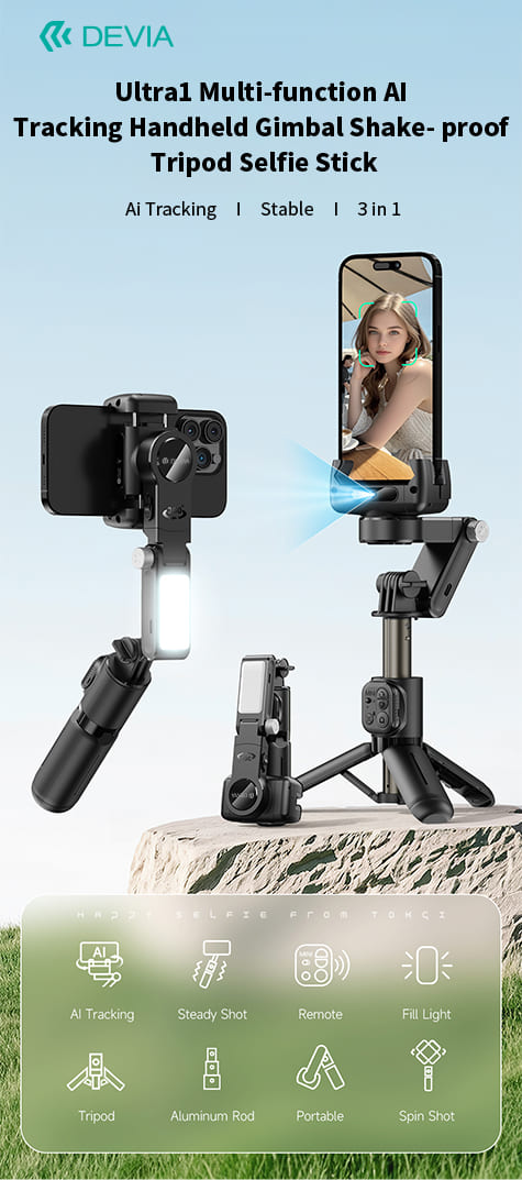 Ultra1 Multi-function AI Tracking Handheld Gimbal Shake