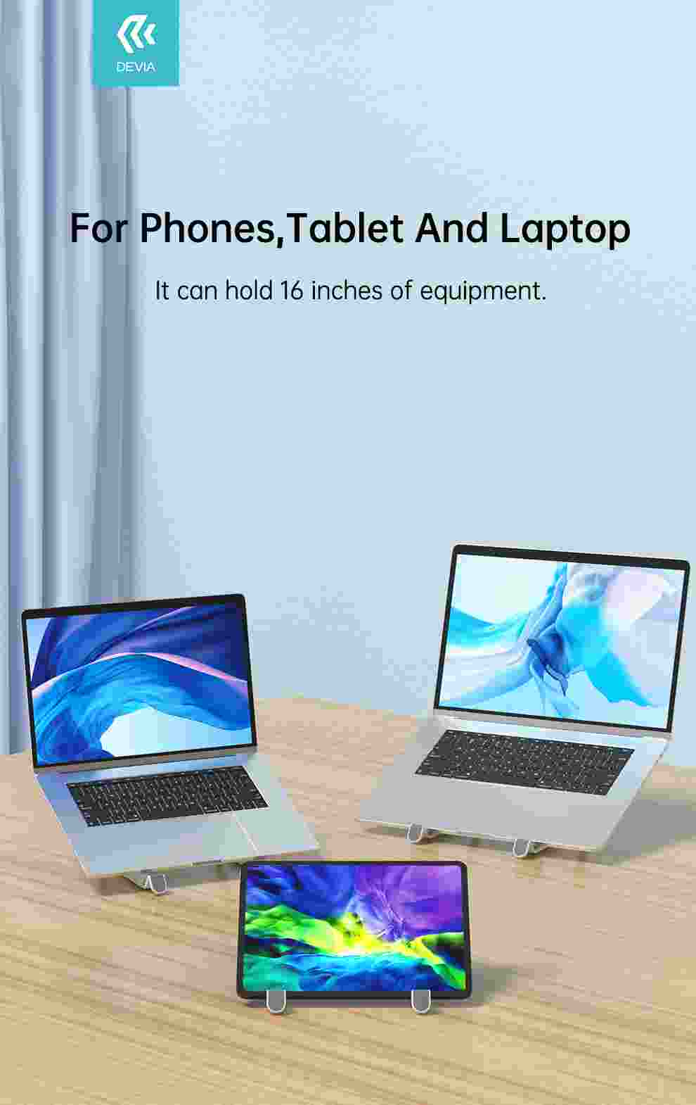 DEVIA Kintone Series Multi-function Folding Stand For Tablet & Laptop