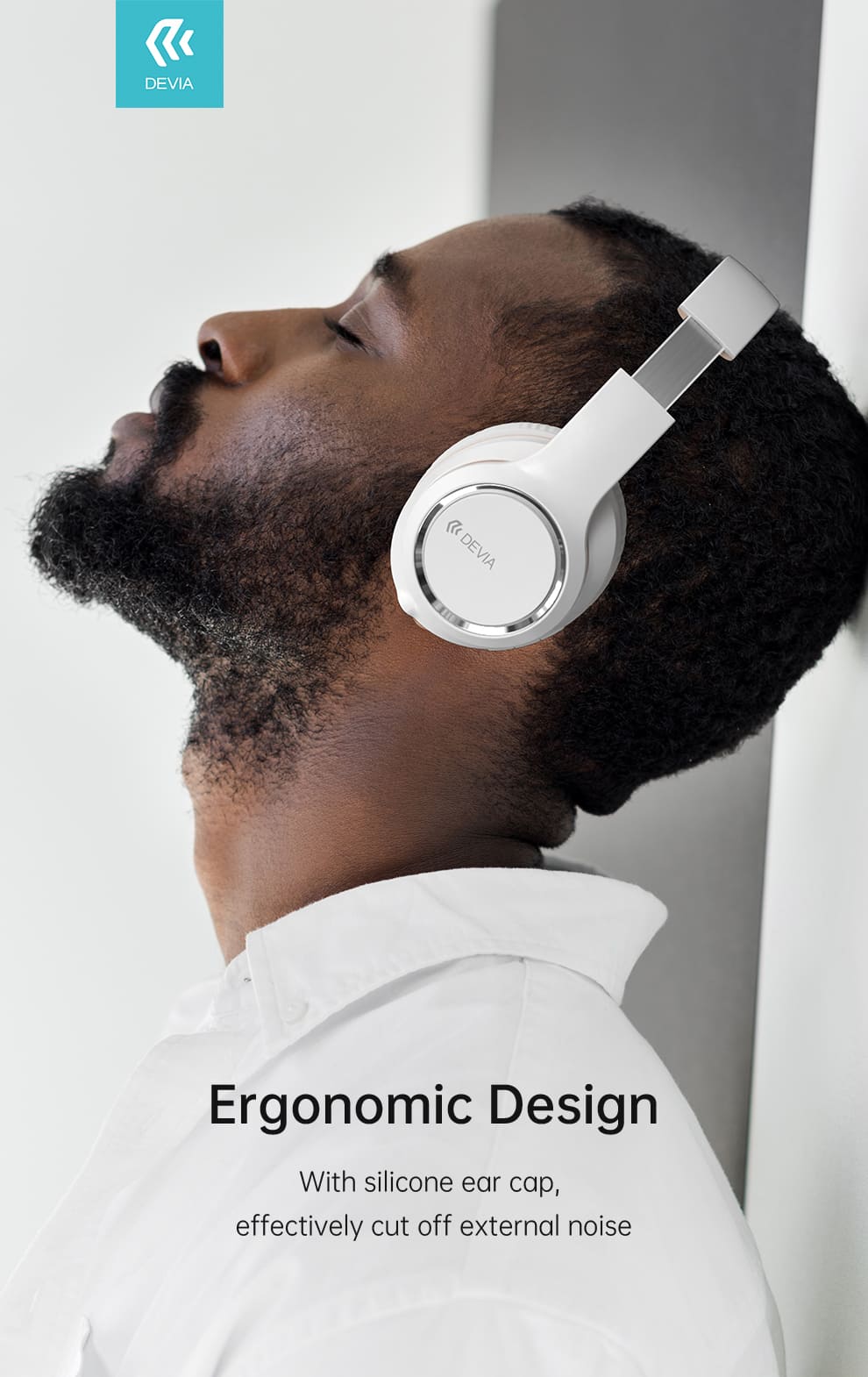 Devia EM039 Kintone Series Wireless Headset, White