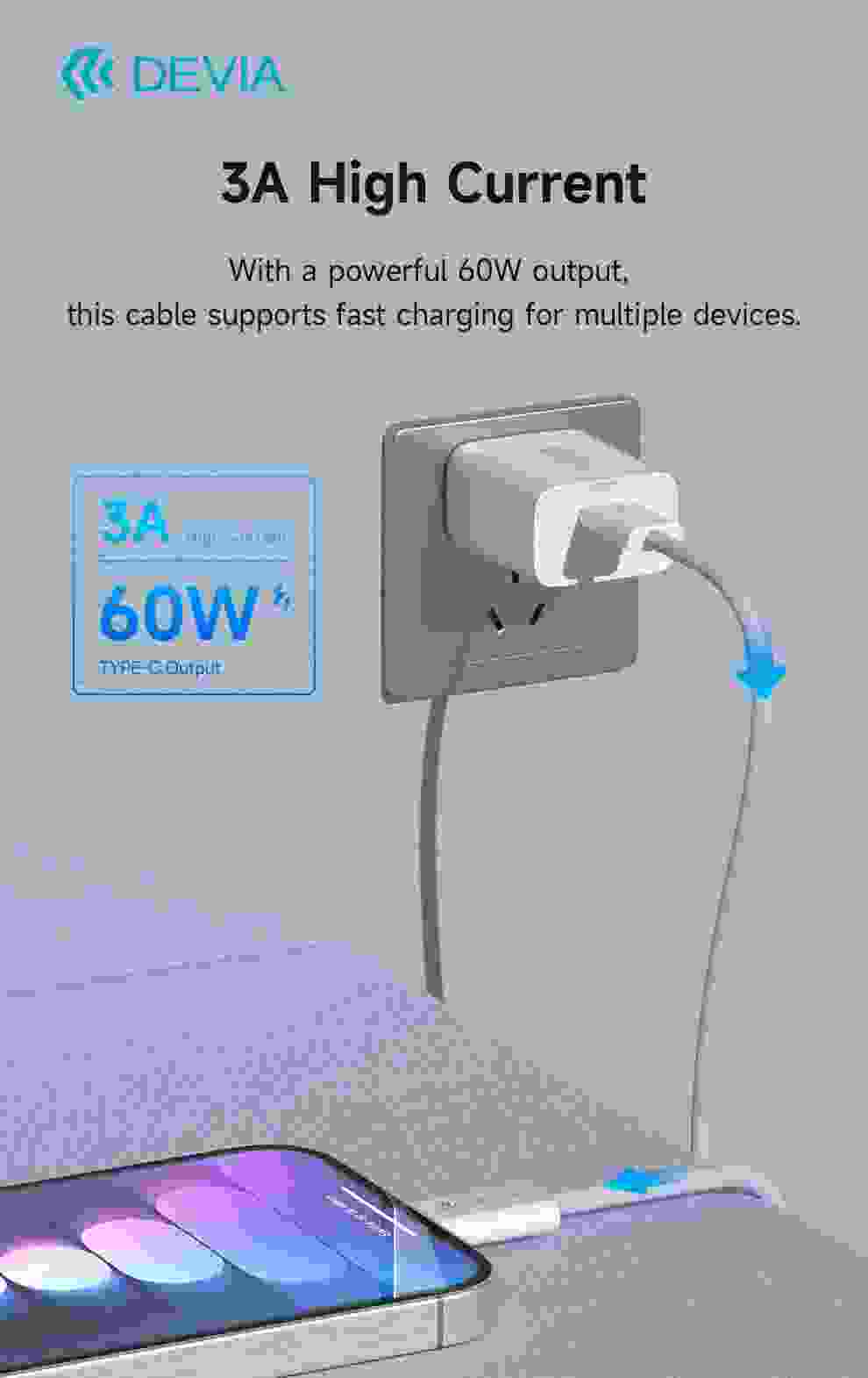 DEVIA  EC325 Smart Series PD Cable USB-C to USB-C