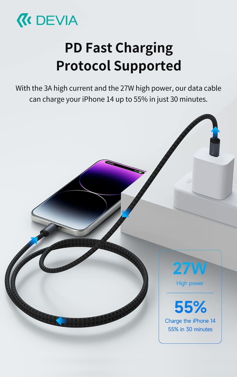 DEVIA Smart Series PD Type-C to Lightning 27WCable