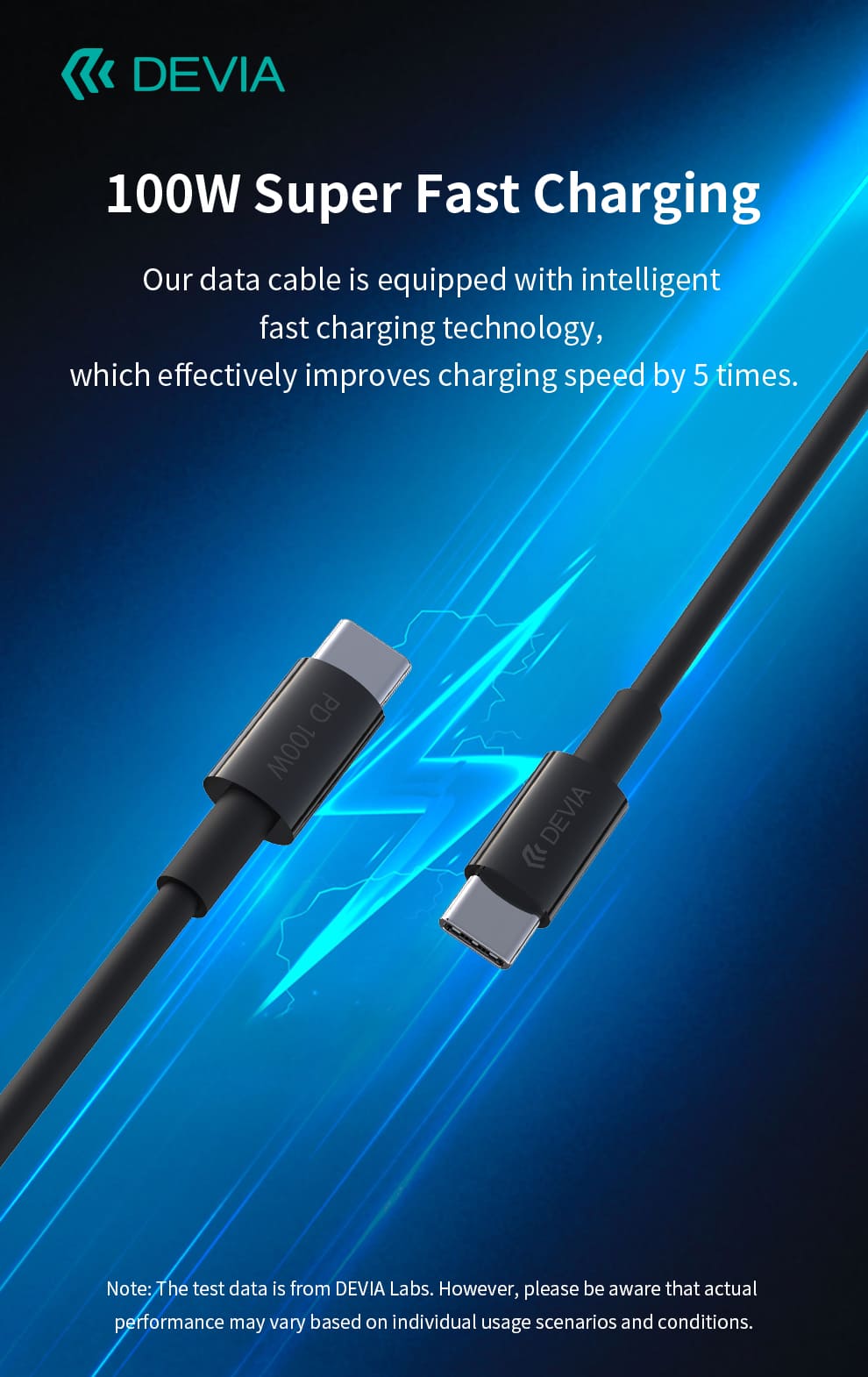 DEVIA EC317 Smart Series PD Cable, 100W, Type-C To Type-C