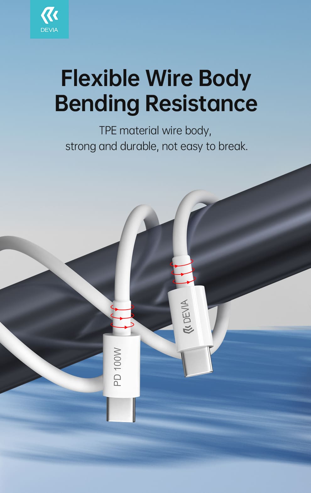 DEVIA EC317 Smart Series PD Cable, 100W, Type-C To Type-C