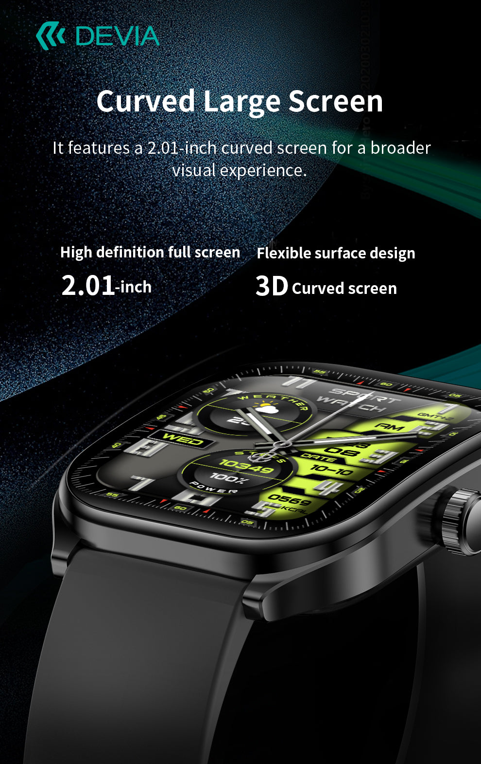 DEVIA WT4 Smart Watch, BTV5.3, Battery 300mAh