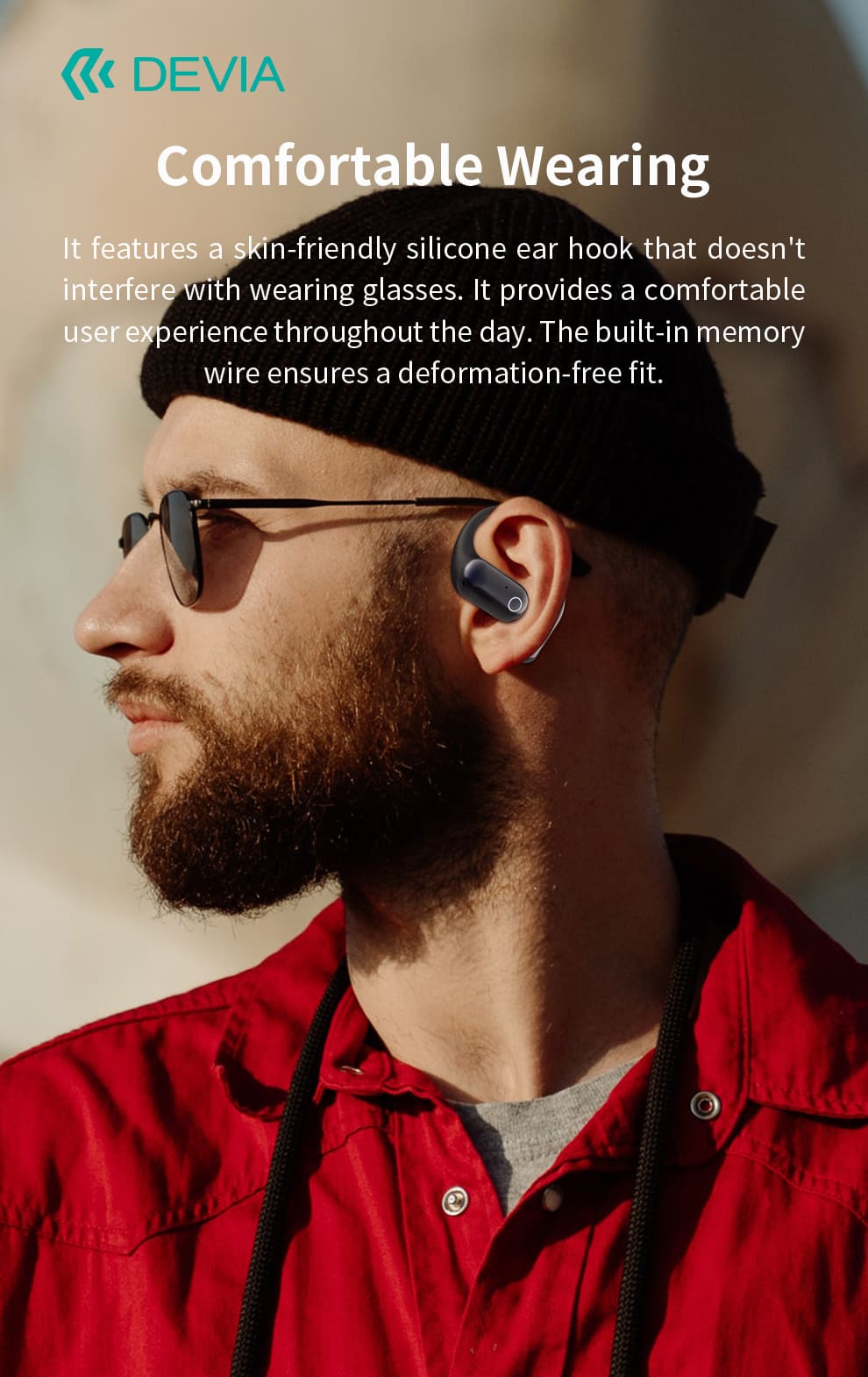DEVIA OWS Ultra1 Open Wireless Earphone, BTV 5.3, Earphone 3.7V/60mAh