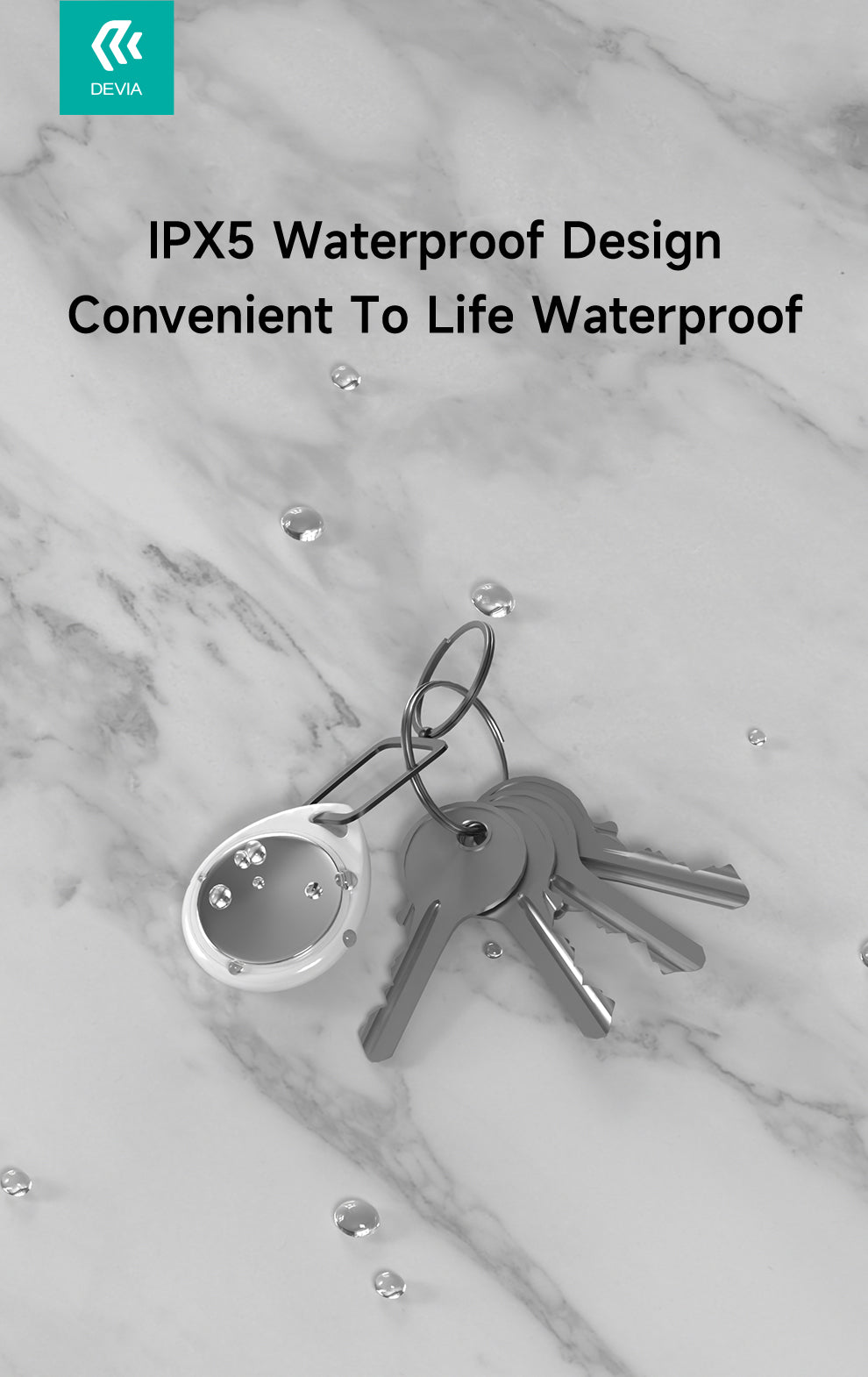 DEVIA Lite Tag Global positioning, One-click call, Apple certification, Long battery life, Multi-device universal, Life waterproof, ABS Material,G2302