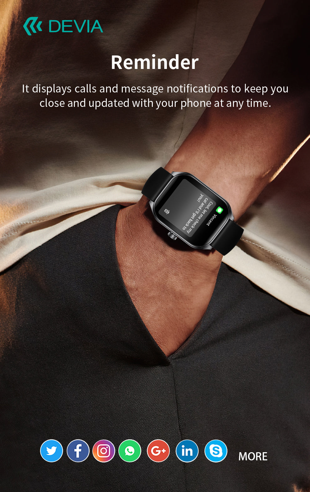 DEVIA WT4 Smart Watch, BTV5.3, Battery 300mAh