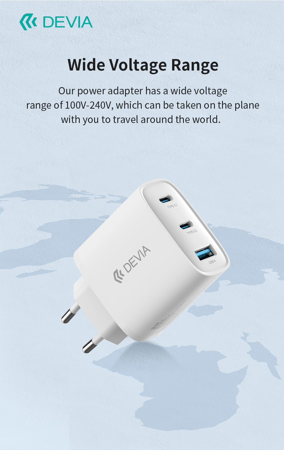 DEVIA Extreme Speed Series PD 65W A+2C GaN Charger Set