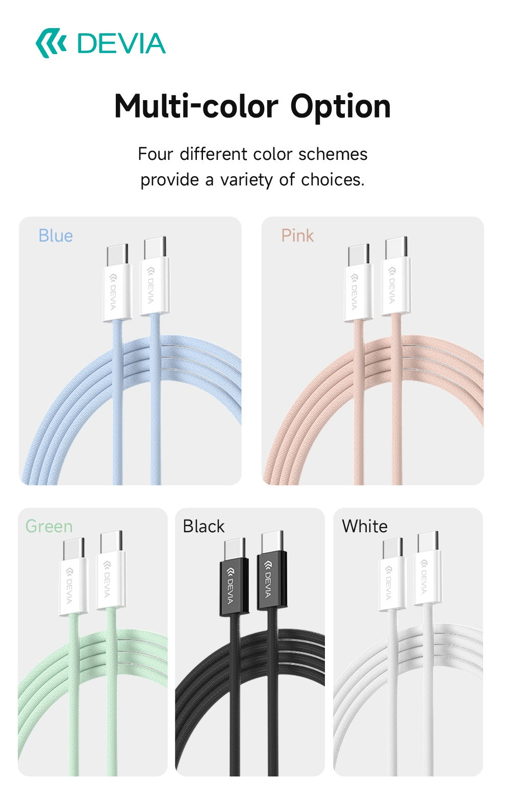 DEVIA EC325 Smart Series PD Cable USB-C to USB-C