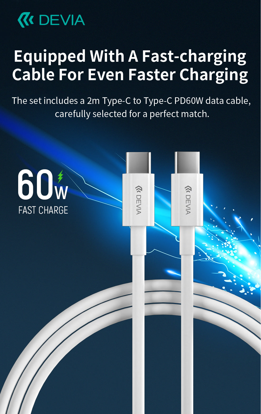 DEVIA Kintone Series Type-C Apple Watch Charging Cable,EA399