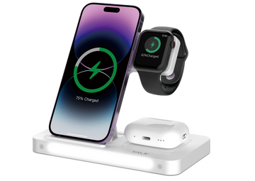 شاحن لاسلكي 3 في 1 مع حامل من DEVIA Smart Series، رقم 966-M1026Q