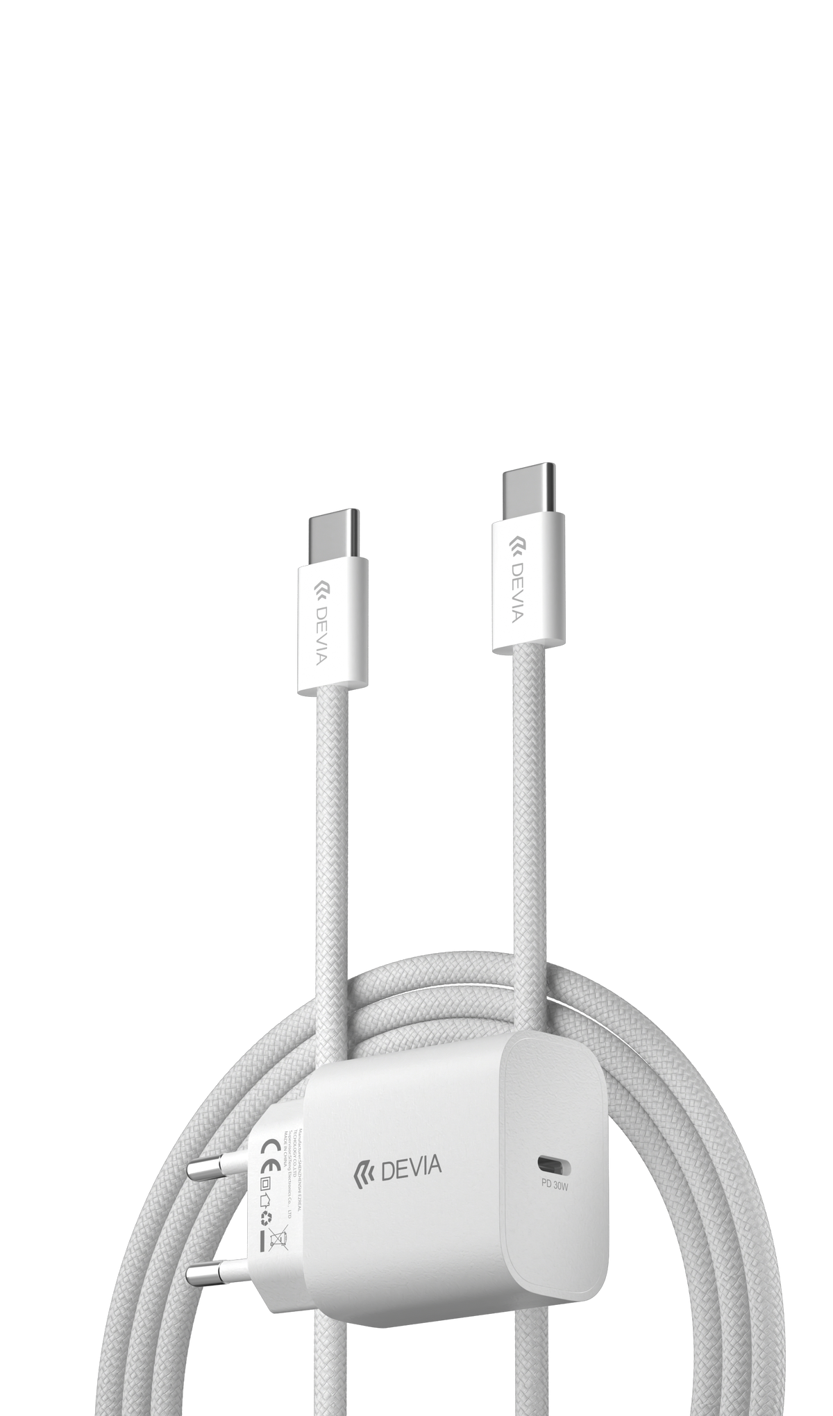 شاحن جان DEVIA الذكي PD بقوة 30 واط مع كابل USB-C