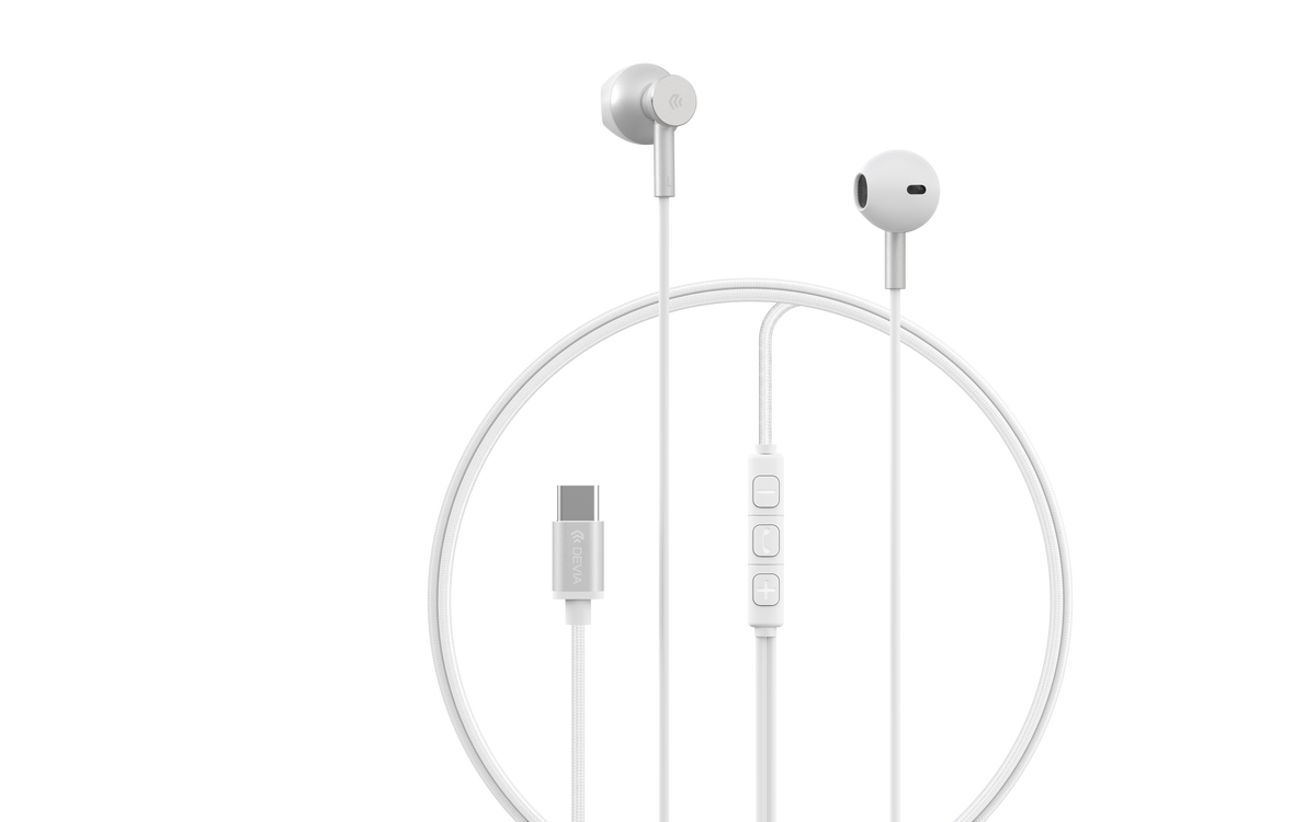 DEVIA Smart Series Metal Wired Earphone Half in-ear, Plug USB-C