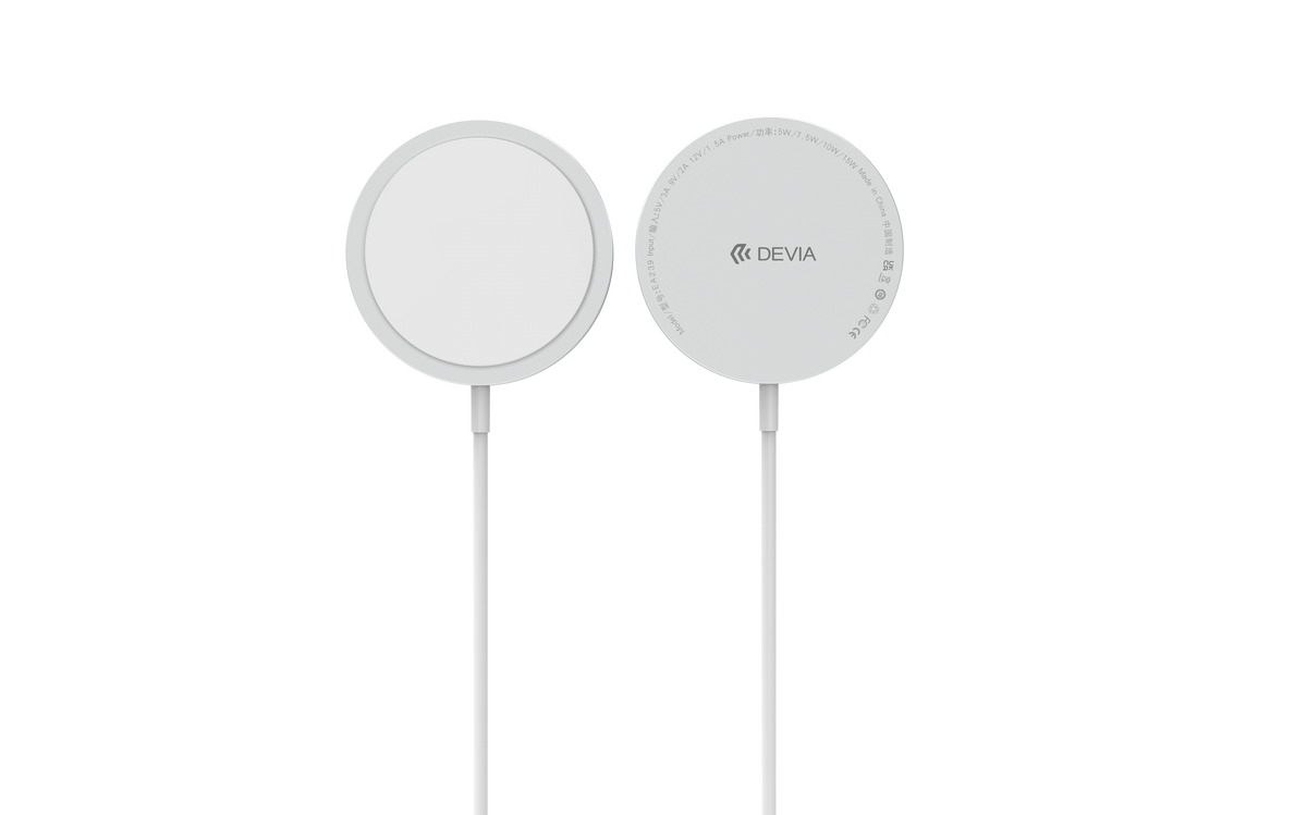 DEVIA EA239 smart series magnetic wireless charger for iPhone 12 and other device which support Qi  protocol, Wireless charging power 5W/7.5W/15W, Material: ABS+PC+ silica gel + aluminum alloy