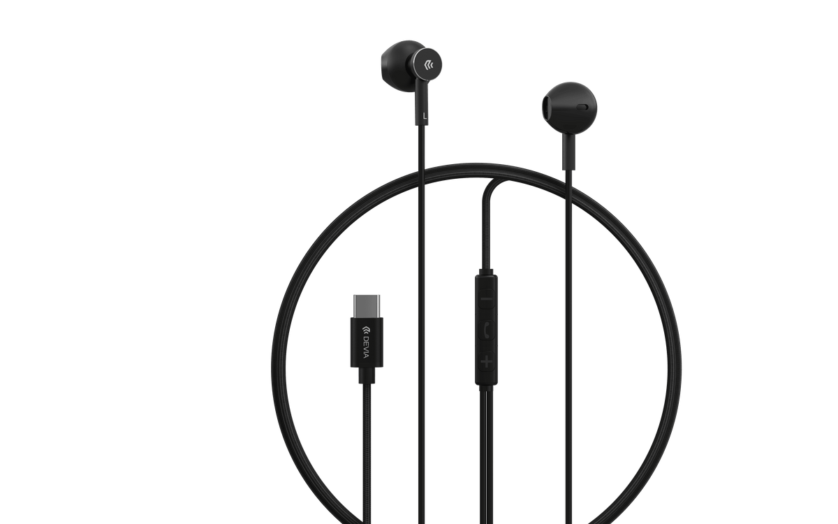 DEVIA Smart Series Metal Wired Earphone Half in-ear, Plug USB-C