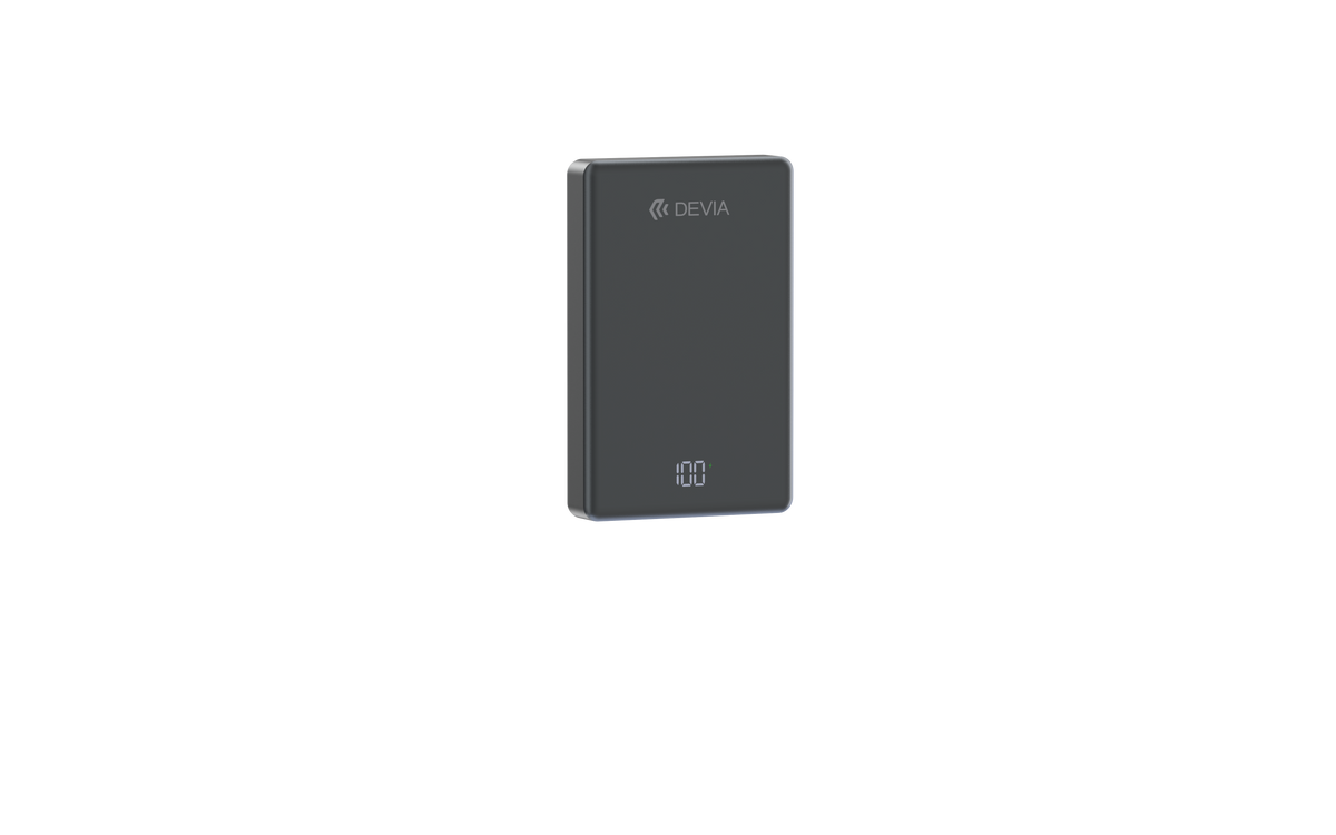 DEVIA Extreme Speed Series Digital Ultra-thinness Power Bank PD 20W 10,000 mAh Space Gray