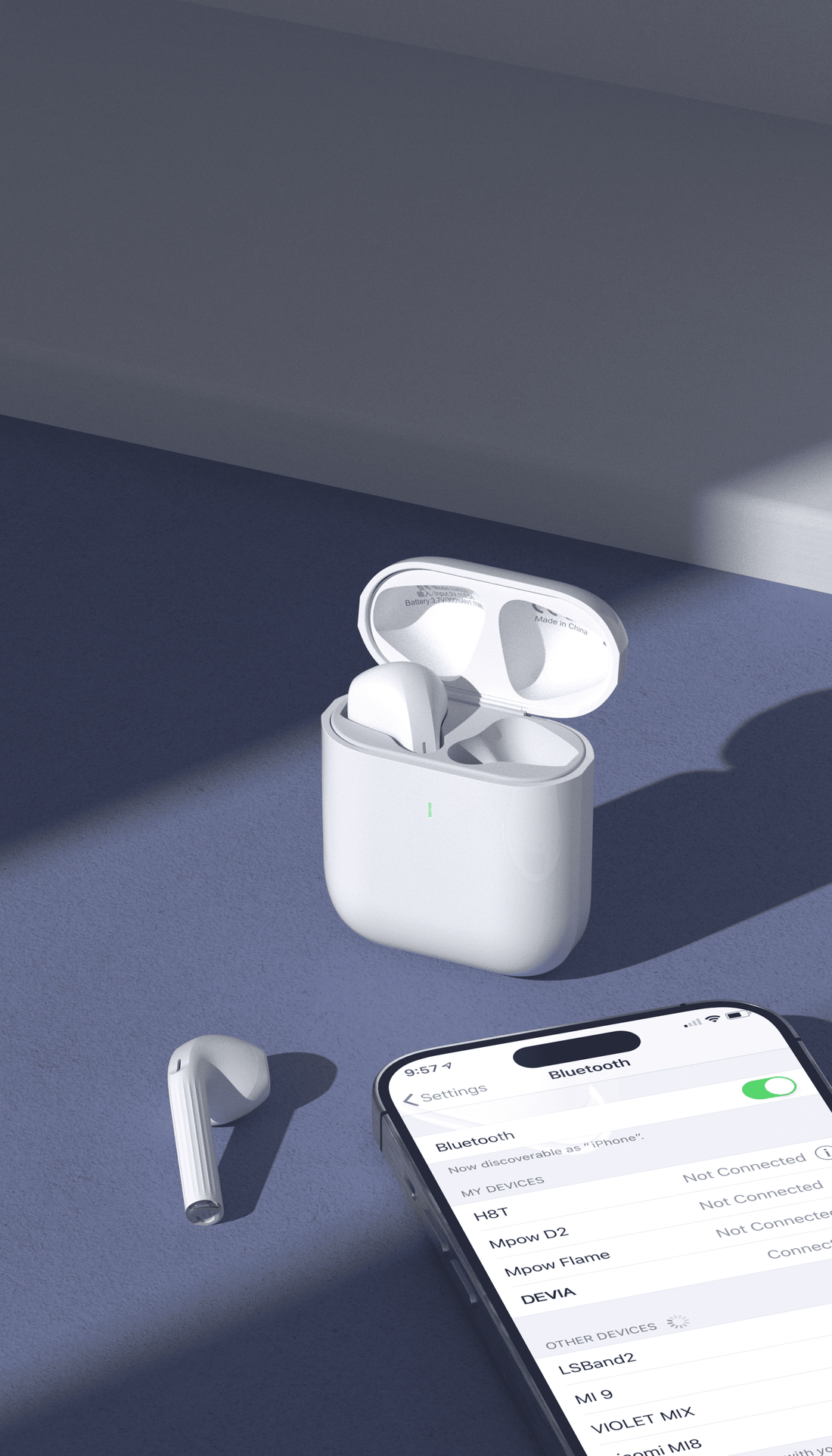 DEVIA Air buds-TWS Earphone, Full Function Version, Headset Battery 3.7V/30mAh