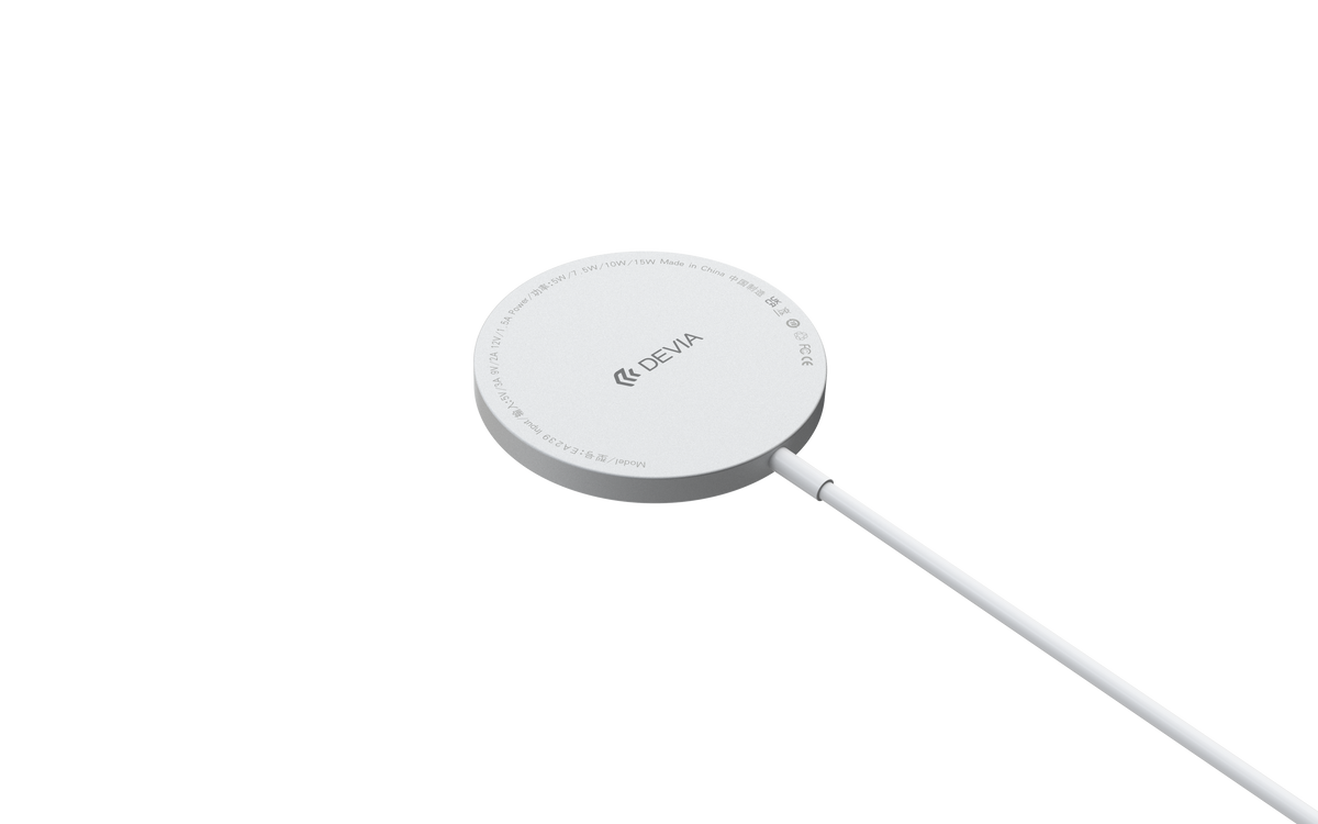 DEVIA EA239 smart series magnetic wireless charger for iPhone 12 and other device which support Qi  protocol, Wireless charging power 5W/7.5W/15W, Material: ABS+PC+ silica gel + aluminum alloy