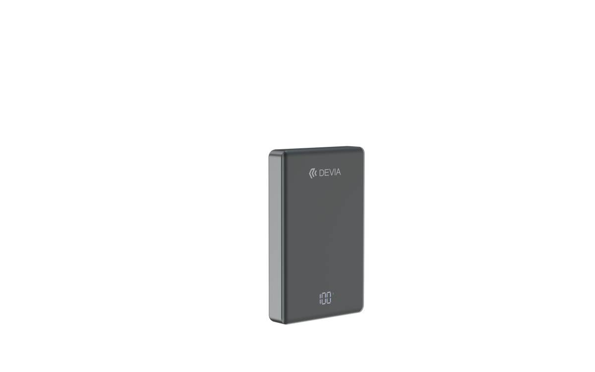 DEVIA Extreme Speed Series Digital Ultra-thinness Power Bank PD 20W 10,000 mAh Space Gray