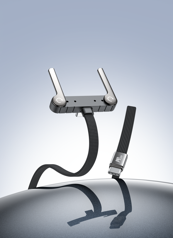 DEVIA USB-C PD 240W Stretchable Cable 1M EC662, Gray