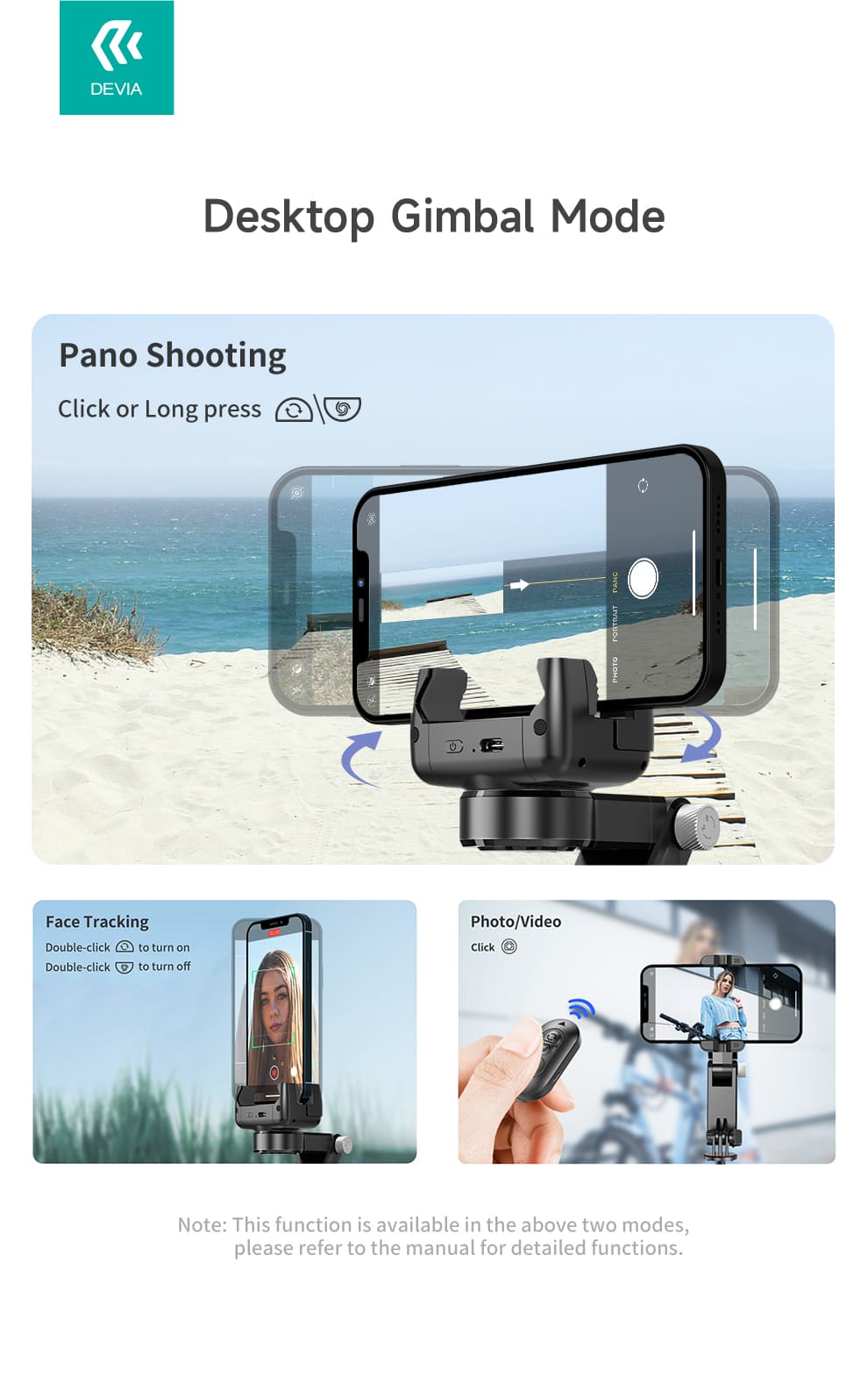 DEVIA Tripod Stand Multi-functional Desktop Gimbal Selfie-Stick