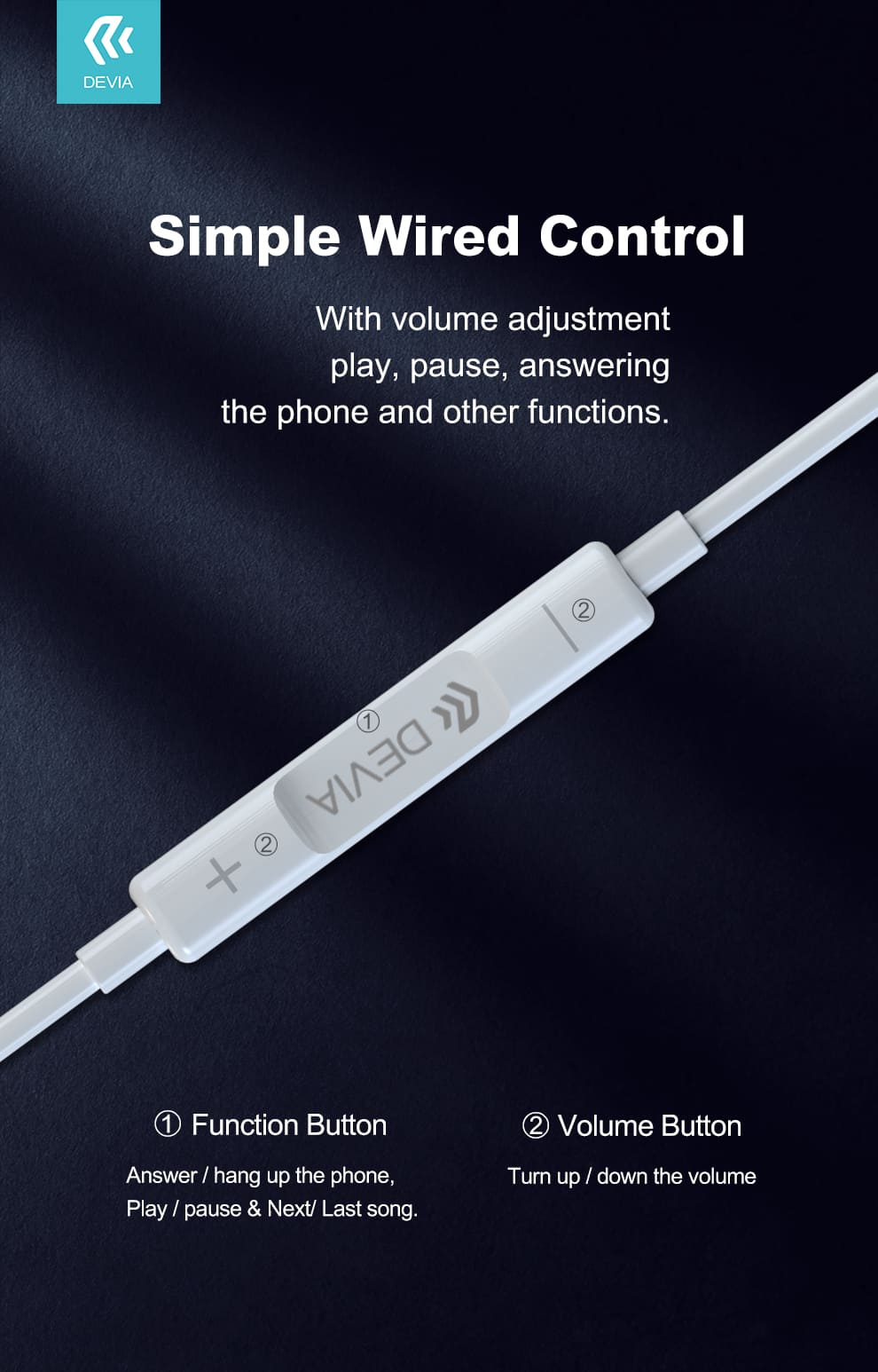 DEVIA Smart Series Wired Earphone with Type-C Digital